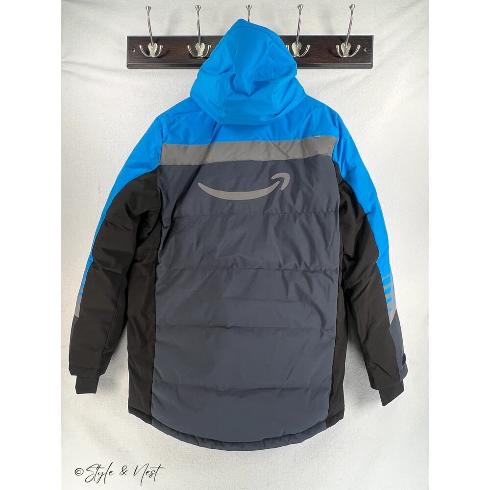 Amazon Prime Driver Winter Parka Jacket Men's Medium Coat Hooded Luly Yang - Picture 10 of 11